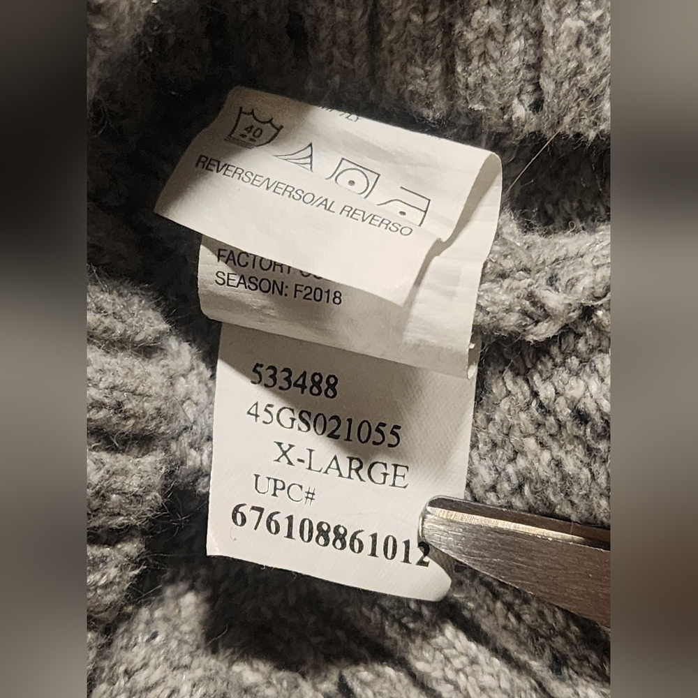 IZOD Men's Speckled MOCK NECK Sweater Size XL Long Sleeve GRAY - Picture 12 of 13